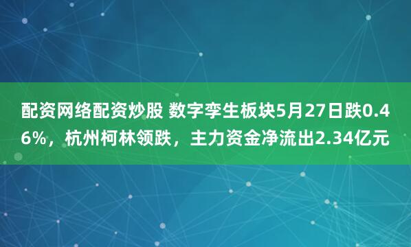 配资网络配资炒股 数字孪生板块5月27日跌0.46%，杭州柯林领跌，主力资金净流出2.34亿元