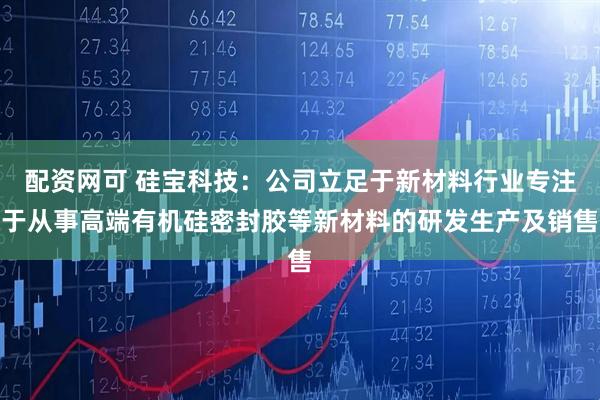 配资网可 硅宝科技：公司立足于新材料行业专注于从事高端有机硅密封胶等新材料的研发生产及销售