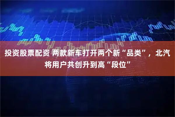 投资股票配资 两款新车打开两个新“品类”，北汽将用户共创升到高“段位”